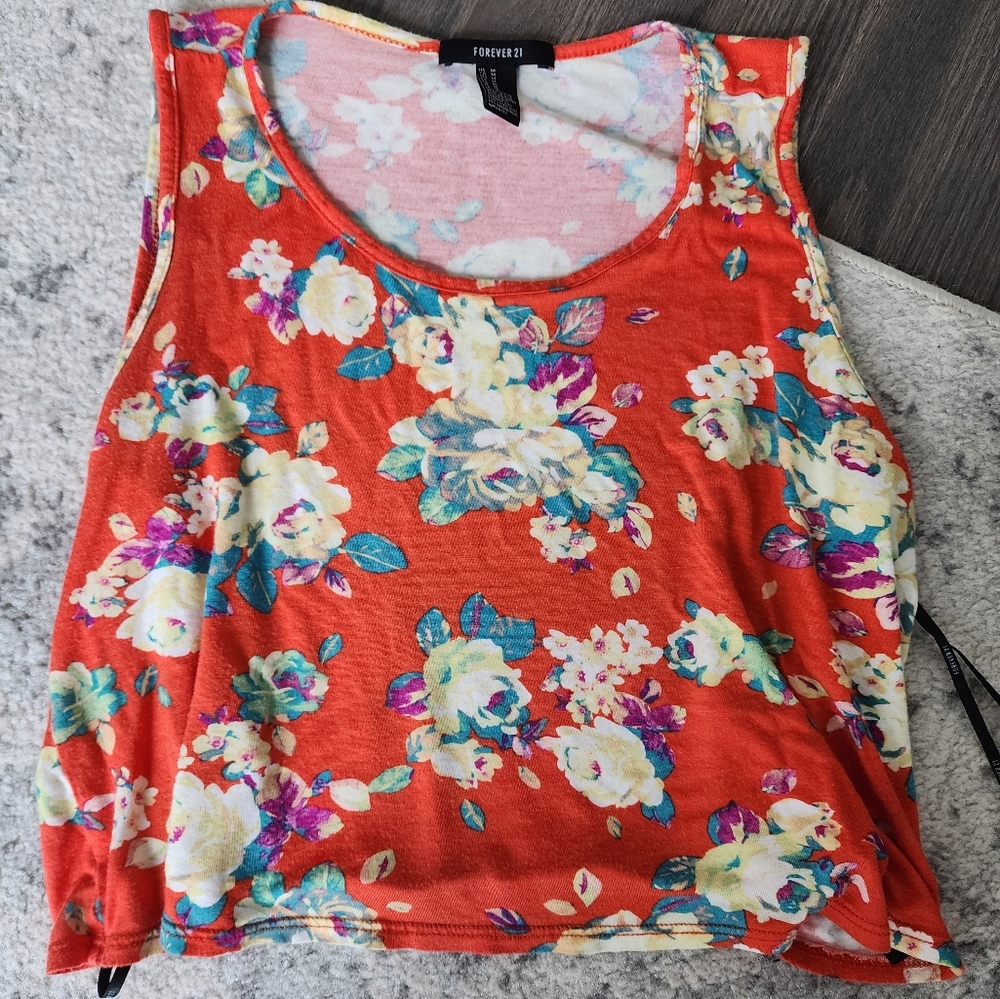 Orange floral midi tank M
